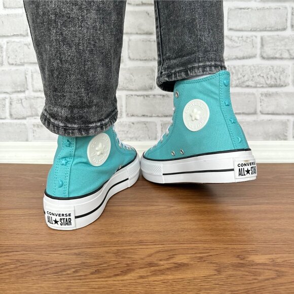 ⭐Converse Chuck Taylor All Star Lift Platform Charms 8 Womens Shoes Teal A06492C - Picture 5 of 13